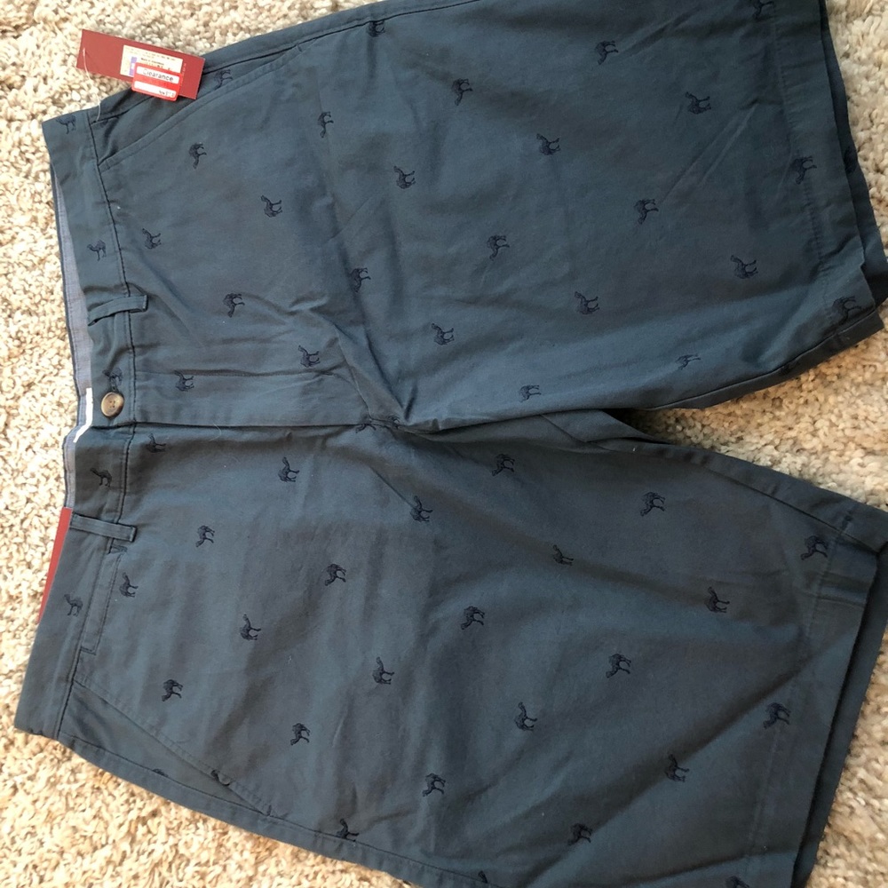 NWT Blue on blue camel print shorts